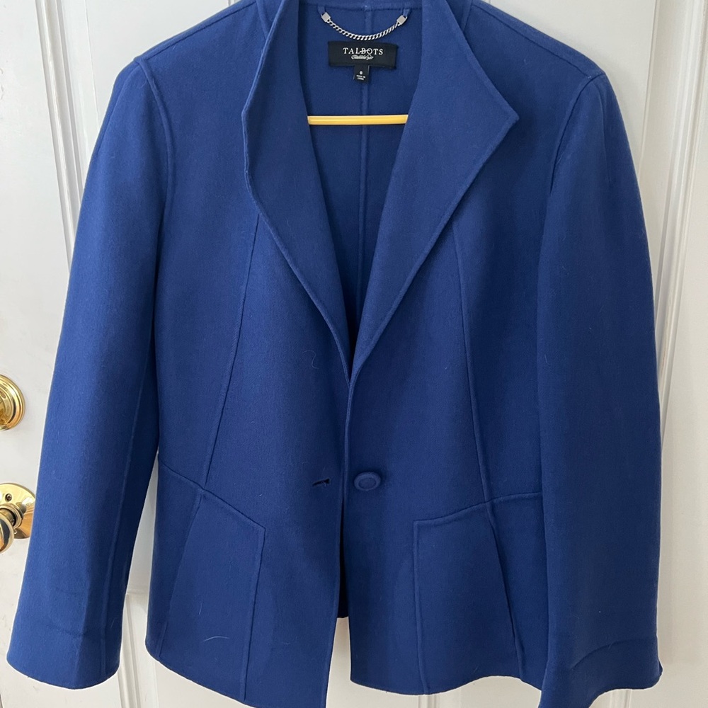 Talbots Women's Blue Wool Blazer size 8